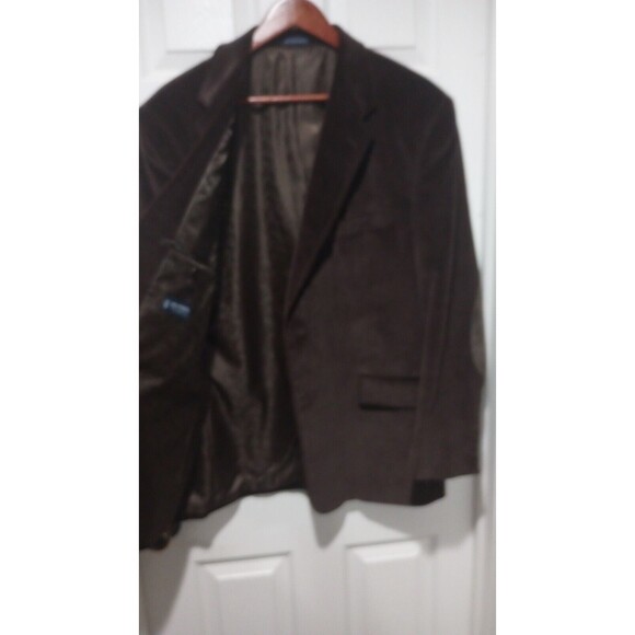 Stafford 46R Classic Fit CORDUROY w/ Elbow Patches Sport Coat Blazer Jacket Blue - Picture 7 of 12